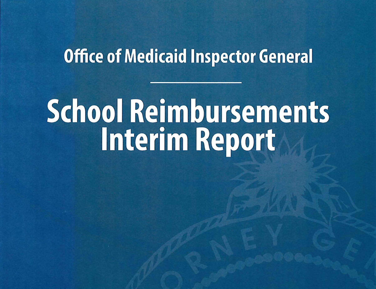 Screenshot of the OIG School Reimbursements Interim Report cover page