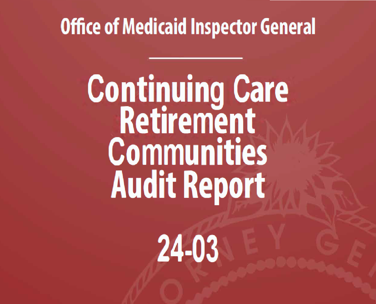 Screenshot of the OIG CCRC Audit Report cover page