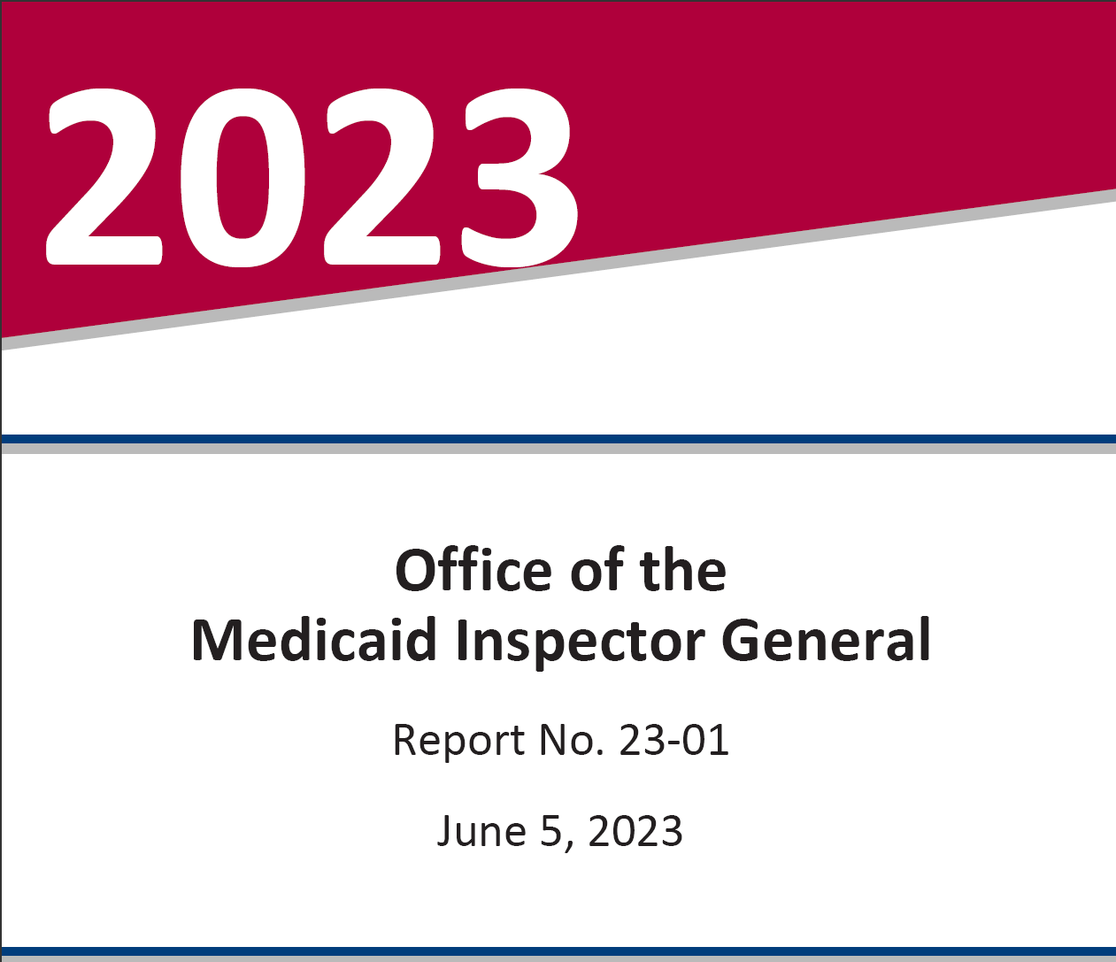 Screenshot of the OIG 23-01 Audit Report cover page