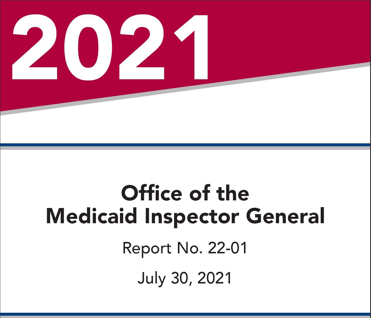 Screenshot of the OIG Difficulty Reporting Medicaid Fraud Audit Report cover page